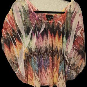 Sheer Apostrophe Top with Fun Design Size M